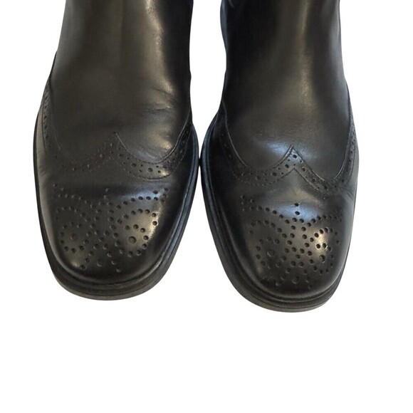 TOD\'S Mens Lug Sole Chelsea Boot Black Leather Size 7.5 wing tip detail main image 11